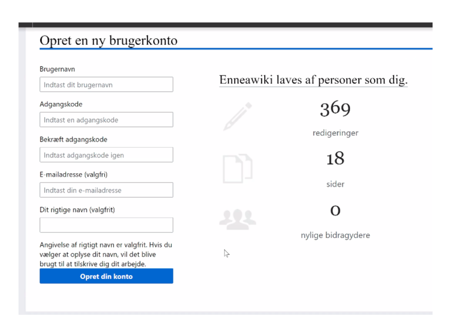 Opret brugerkonto